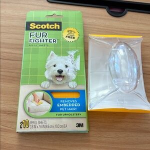 Scotch Fur Fighter Handle & 10 Sheets Hair Cat Dog Pet Fur Remover Starter Kit